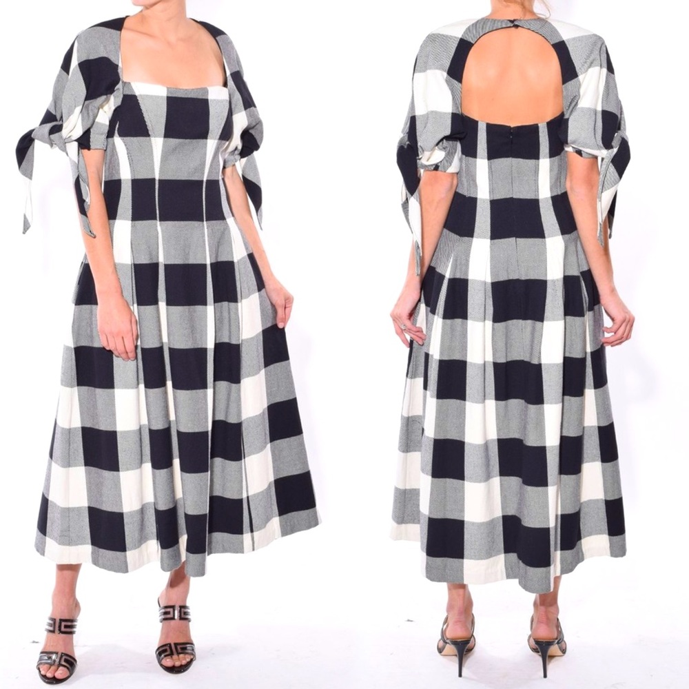 NWT MARA HOFFMAN Black & Cream Kalilah Midi Dress